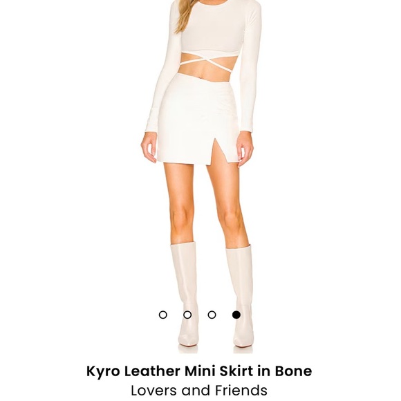 New white leather lovers and friends skirt with slit size S - Picture 4 of 12